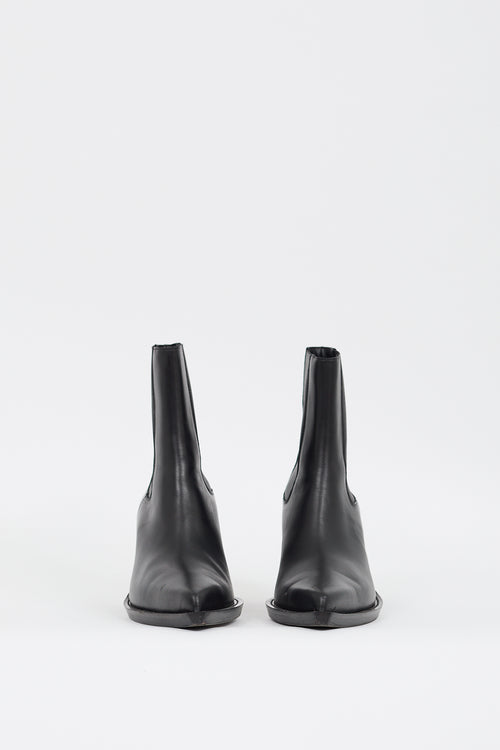 Acne Studios Black Leather Angled Heeled Chelsea Boot