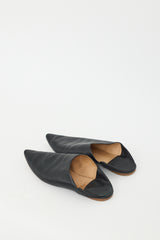 Acne Studios Black Leather Pointed Toe Convertible Flat