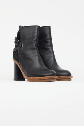 Acne Studios Black Leather & Suede Ankle Boot