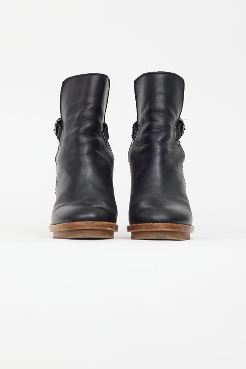 Acne Studios Black Leather & Suede Ankle Boot