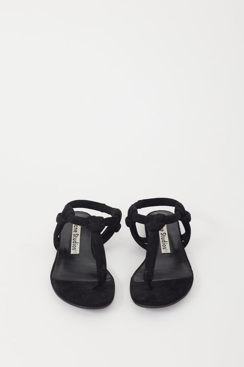 Acne Studios Black Suede Knotted Sandal
