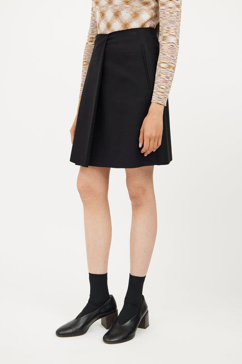 Acne Studios Black Wool A-line Skirt