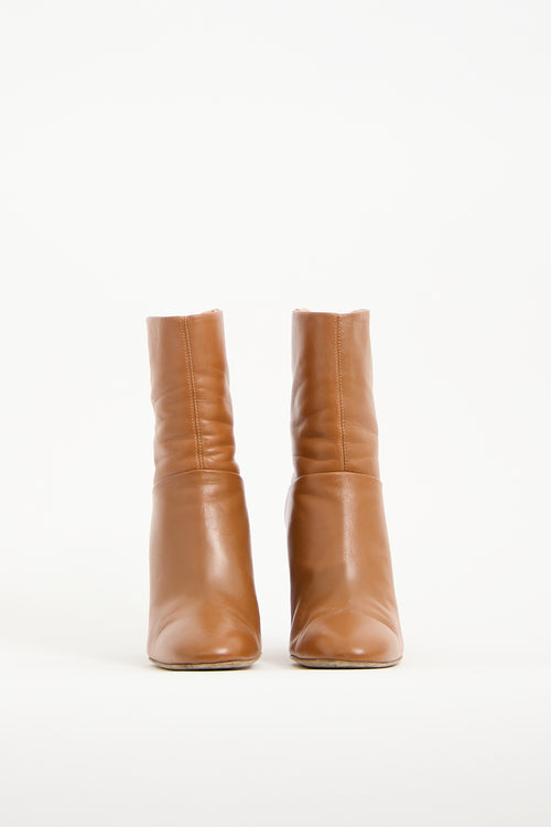 Acne Studios Brown Leather Zip Ankle Boot