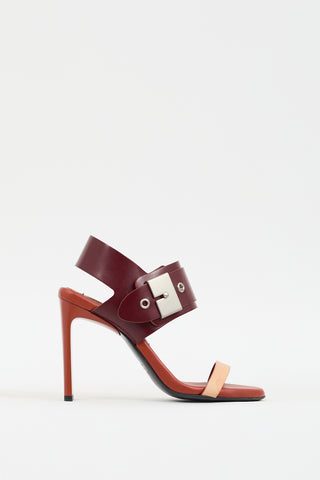 Acne Studios Burgundy & Orange Leather Asura Buckled Heel