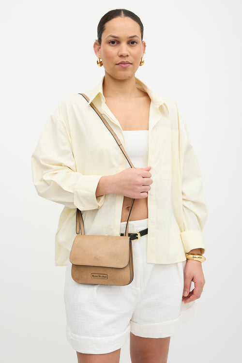 Acne Studios Cracked Leather Platt Crossbody Bag