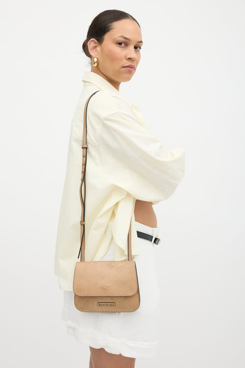 Acne Studios Cracked Leather Platt Crossbody Bag