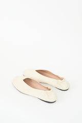 Acne Studios White Textured Leather Oddry Ballet Flat