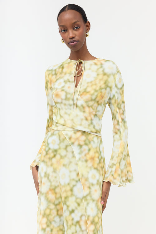 Acne Studios Crepe Printed Wrap Top Dress