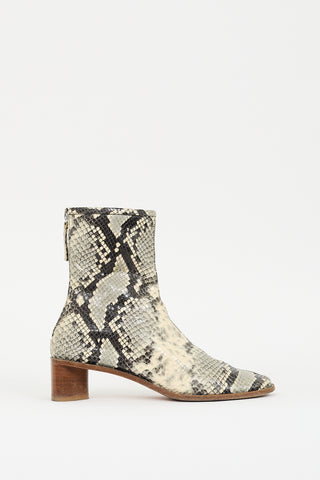 Acne Studios Grey & Black Embossed Leather Boot