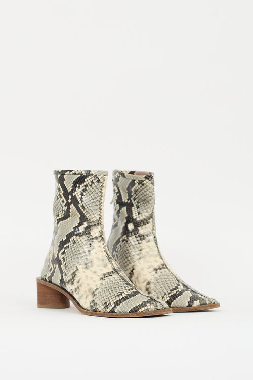 Acne Studios Grey & Black Embossed Leather Boot