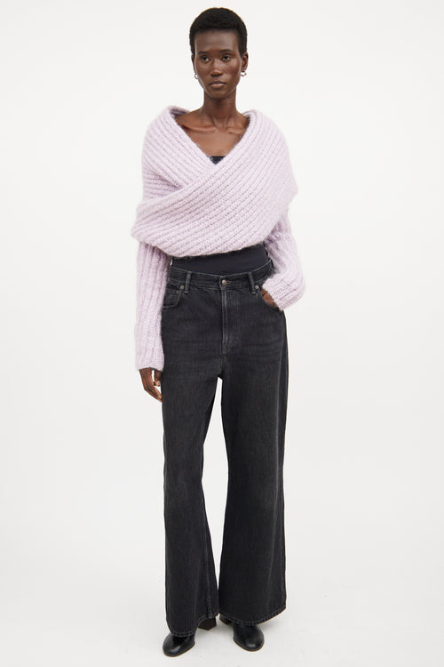 Acne Studios Purple Wool Knit Bolero