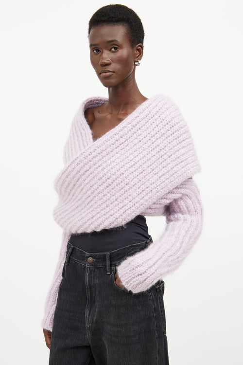 Acne Studios Purple Wool Knit Bolero