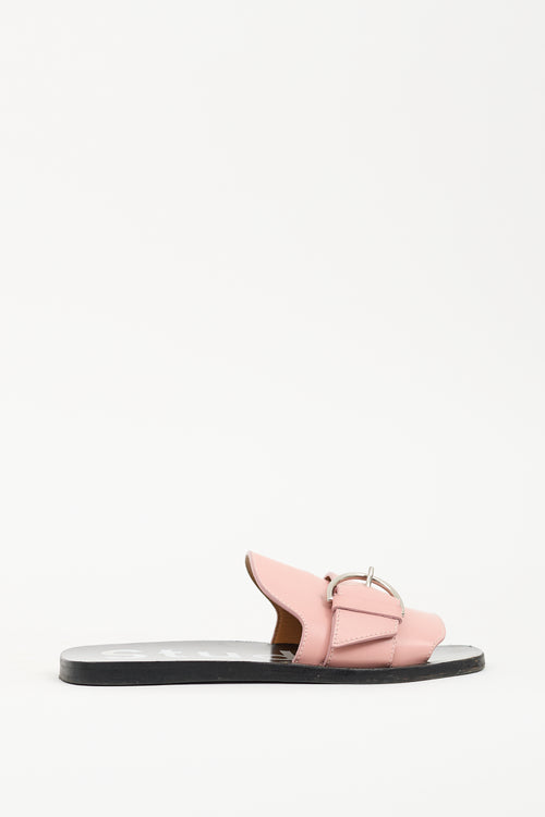 Acne Studios Pink & Black Leather Virgie Slide