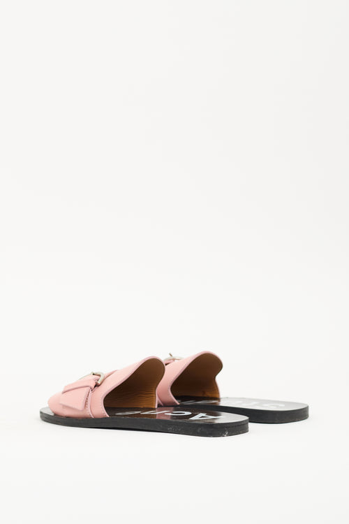 Acne Studios Pink & Black Leather Virgie Slide