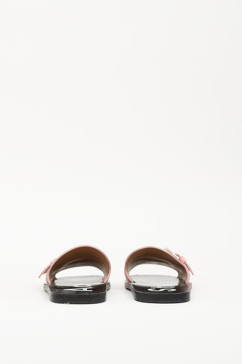 Acne Studios Pink & Black Leather Virgie Slide