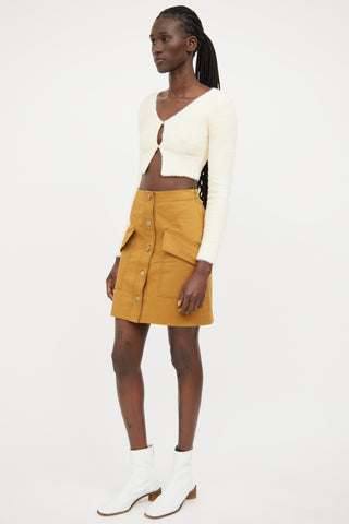 Acne Studios Brown Button Midi Skirt