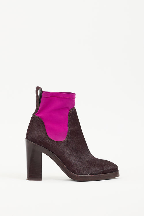 Acne Studios Purple Hair Heeled Chelsea Boot