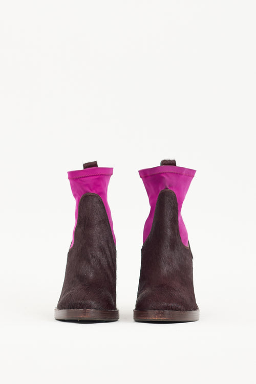 Acne Studios Purple Hair Heeled Chelsea Boot