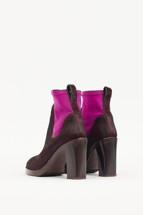 Acne Studios Purple Hair Heeled Chelsea Boot