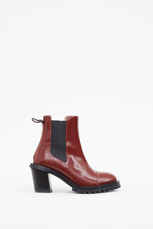 Acne Studios Red High Heel Chelsea Boot