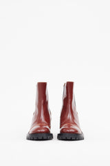 Acne Studios Red High Heel Chelsea Boot