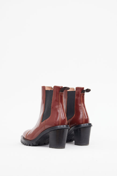 Acne Studios Red High Heel Chelsea Boot