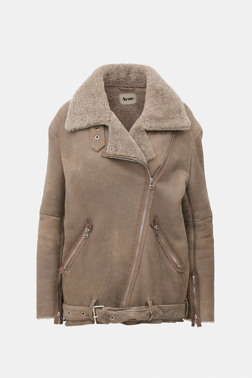 Acne Studios Shearling Belted Jacket