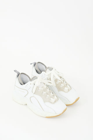 Acne Studios White & Grey Leather Rockaway Sneaker