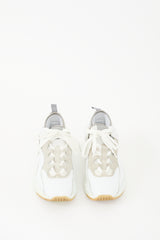 Acne Studios White & Grey Leather Rockaway Sneaker