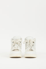 Acne Studios White & Grey Leather & Suede High Top Sneaker