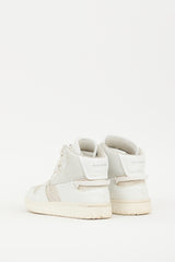 Acne Studios White & Grey Leather & Suede High Top Sneaker