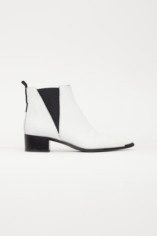 Acne Studios White Leather Chelsea Ankle Boot