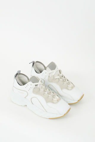 Acne Studios White & Grey Leather Rockaway Sneaker