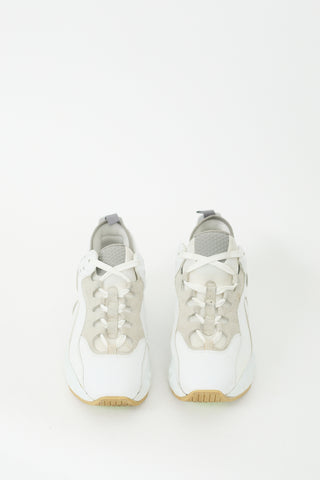 Acne Studios White & Grey Leather Rockaway Sneaker