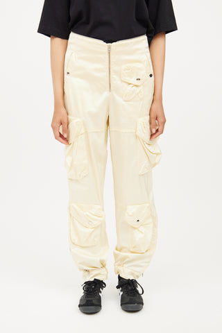 Acne Studios Yellow Zip Satin Cargo Pant