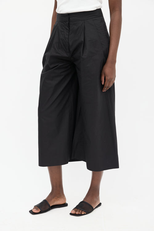 Adam Lippes Black Wide Leg Culotte Trouser