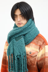 ADER Error Green Wool Knit Muffler 02 Scarf