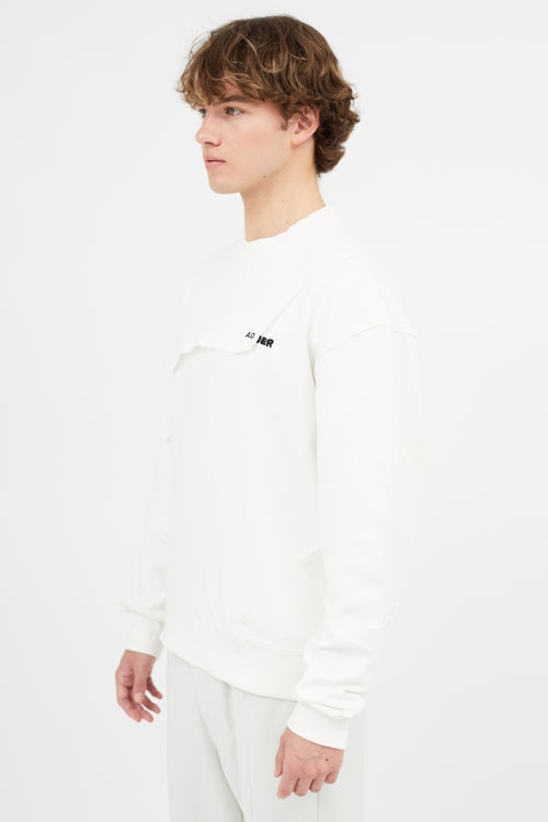 ADER Error White Paneled Sweatshirt