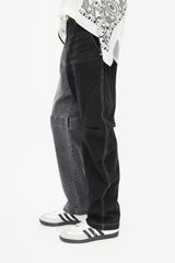 Ader Error Black & Grey Eclipse Panelled Denim Jeans