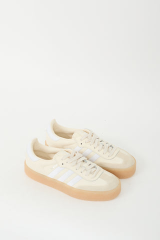 Adidas Cream Leather & Suede Sambae Platform Sneaker