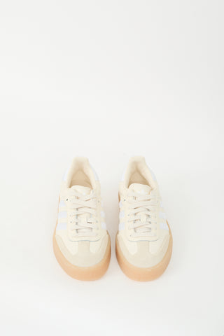 Adidas Cream Leather & Suede Sambae Platform Sneaker