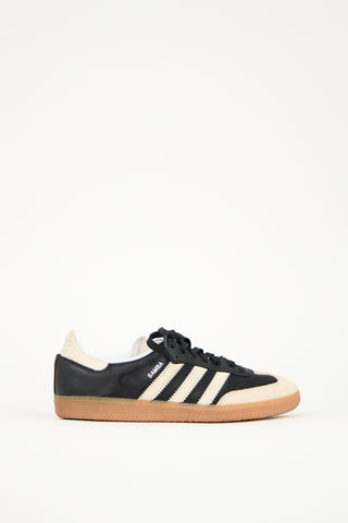 Adidas Cream & Black Suede Samba Sneaker