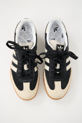 Adidas Cream & Black Suede Samba Sneaker