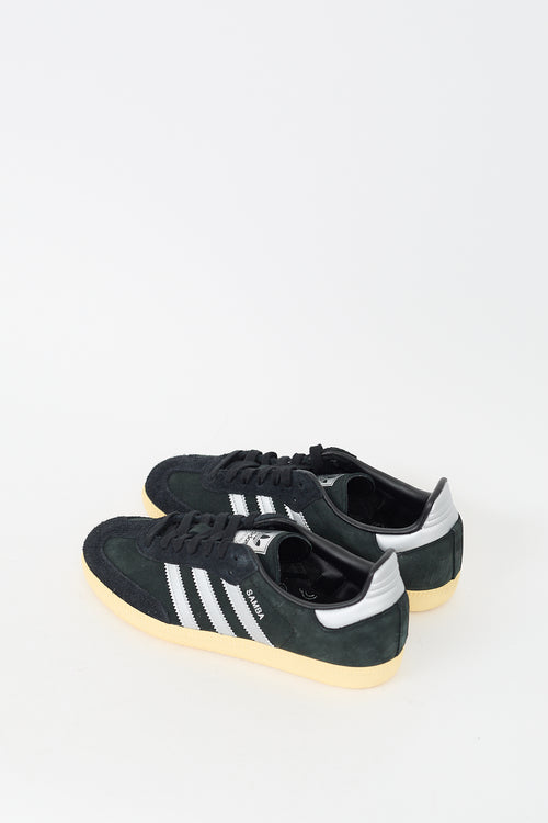 Adidas Black & Silver Leather Samba Sneaker