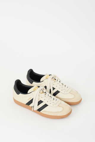 Adidas Cream & Black Leather Samba Sneaker