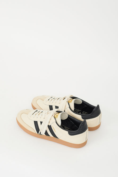 Adidas Cream & Black Leather Samba Sneaker