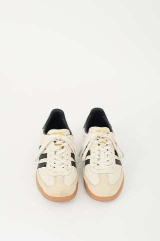 Adidas Cream & Black Leather Samba Sneaker