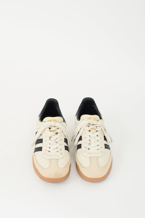 Adidas Cream & Black Leather Samba Sneaker