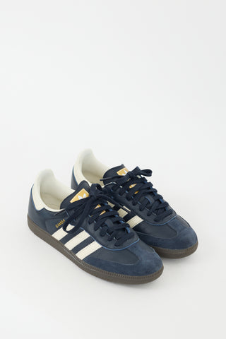 Adidas Navy Leather & Suede Samba Sneaker