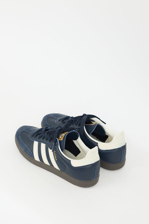 Adidas Navy Leather & Suede Samba Sneaker